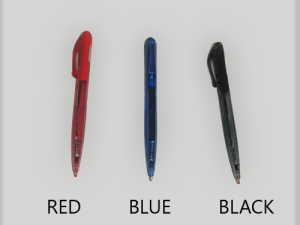 Picture displaying all 3 colours of Biro Pens in Blue, Red and Black