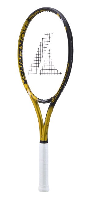 Pro Kennex Destiny FCS (265g) Gold Tennis Racquet front iso view