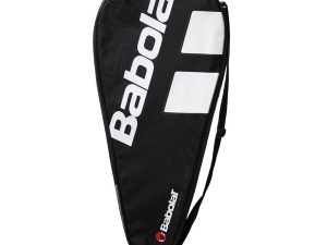 A generic black babolat tennis racquet cover